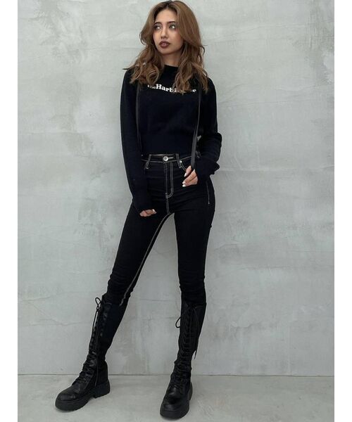 GYDA（ジェイダ）の「ハイウエスト ワンウォッシュスキニーパンツ（デニムパンツ・レディース・ブラック・SMALL/MEDIUM/LARGE/X-SMALL/XX-SMALL）」の16枚目の写真