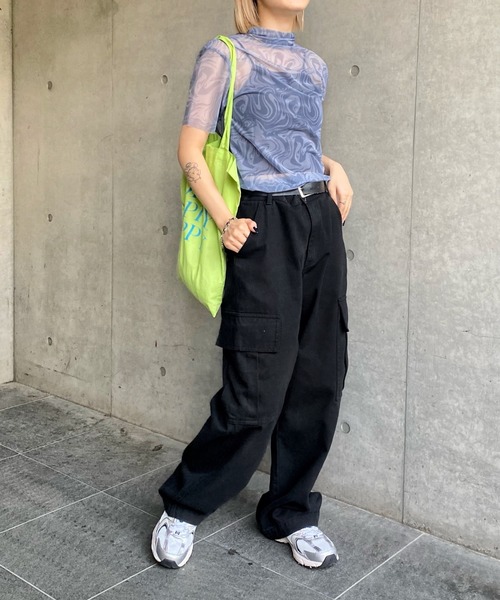 WHO'S WHO gallery（フーズフーギャラリー）の「アソート柄パワーネットTEE（その他トップス・レディース・サックスブルー/パープル/グレー/オフホワイト・FREE）」の13枚目の写真