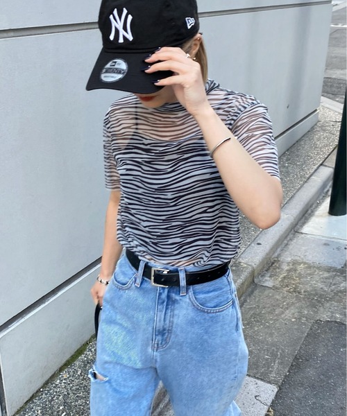 WHO'S WHO gallery（フーズフーギャラリー）の「アソート柄パワーネットTEE（その他トップス・レディース・サックスブルー/パープル/グレー/オフホワイト・FREE）」の8枚目の写真