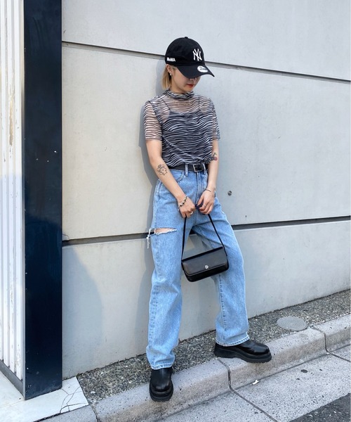 WHO'S WHO gallery（フーズフーギャラリー）の「アソート柄パワーネットTEE（その他トップス・レディース・サックスブルー/パープル/グレー/オフホワイト・FREE）」の10枚目の写真