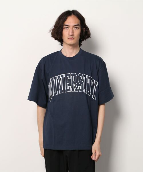 カレッジロゴ Tシャツ ビッグシルエット UNIVERSITY 半袖 メンズ