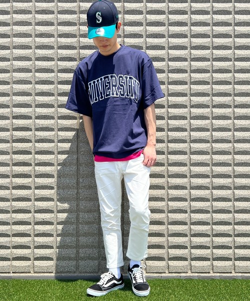【美品】フレームワーク ロゴTシャツ ネイビー ゆったり 半袖 カレッジ風 TOMMY HILFIGER トミーヒルフィガー Tシャツ メンズ レディース