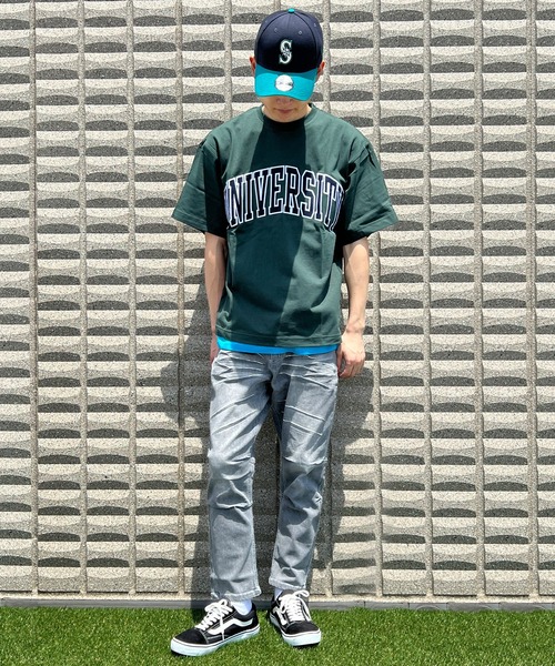 カレッジロゴ Tシャツ ビッグシルエット UNIVERSITY 半袖 メンズ