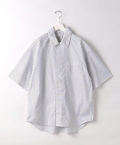 lownn(ローン)の「<LOWNN> MINIMAL SHIRT SHORT SLEEVE STRIPE/シャツ(シャツ/ブラウス・メンズ・ホワイト・44)」の1枚目の写真