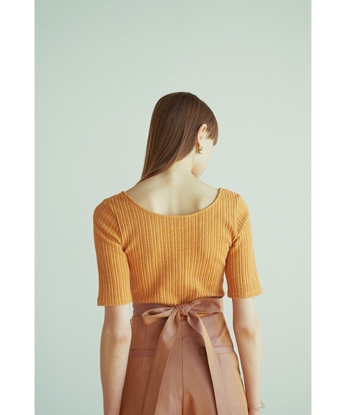 セール】RIB DEEP NECK TOPS（Tシャツ/カットソー）｜CLANE