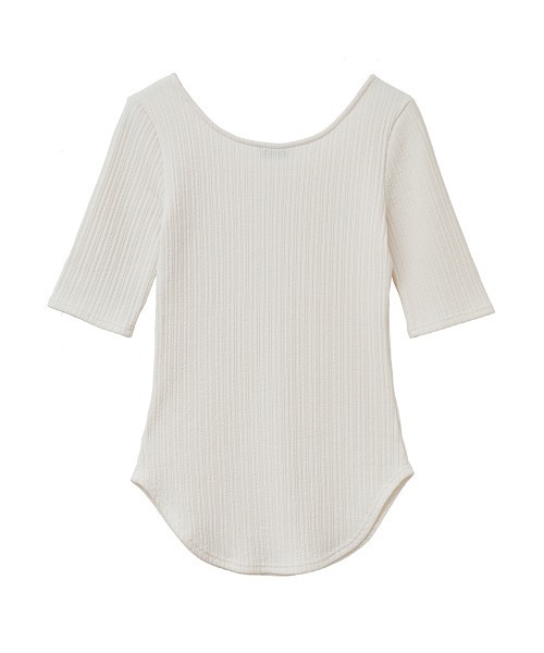 SCOOP LINE RIB TOPS クラネ サイズ2（クラネ CLANE DEEP U NECK
