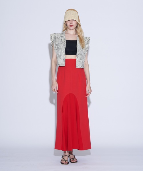 Solace（ソレイス）の「フロントフレアスカート（スカート・レディース・ホワイト/ブラック/レッド・SMALL/FREE）」の5枚目の写真