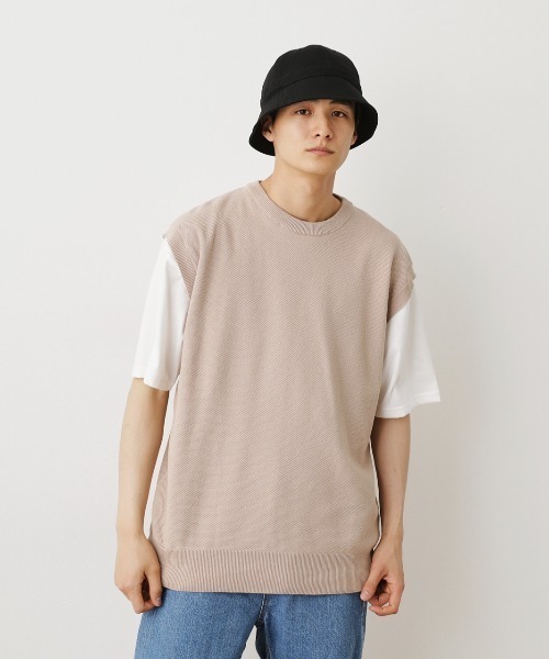 RODEO CROWNS WIDE BOWL(ロデオクラウンズワイドボウル)の「ニットベスト(ベスト・メンズ・ベージュ/ブラック系その他/ホワイト系その他・MEDIUM/LARGE)」の3枚目の写真