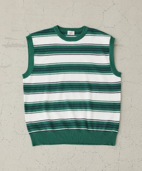 RODEO CROWNS WIDE BOWL(ロデオクラウンズワイドボウル)の「ニットベスト(ベスト・メンズ・ベージュ/ブラック系その他/ホワイト系その他・MEDIUM/LARGE)」の1枚目の写真