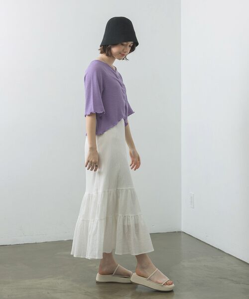 RETRO GIRL（レトロガール）の「楊柳ティアードSK（スカート・レディース・ブラック/ブルー/オフホワイト/ピンク・FREE）」の5枚目の写真