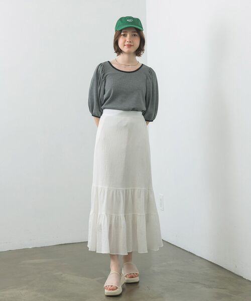 RETRO GIRL（レトロガール）の「楊柳ティアードSK（スカート・レディース・ブラック/ブルー/オフホワイト/ピンク・FREE）」の19枚目の写真