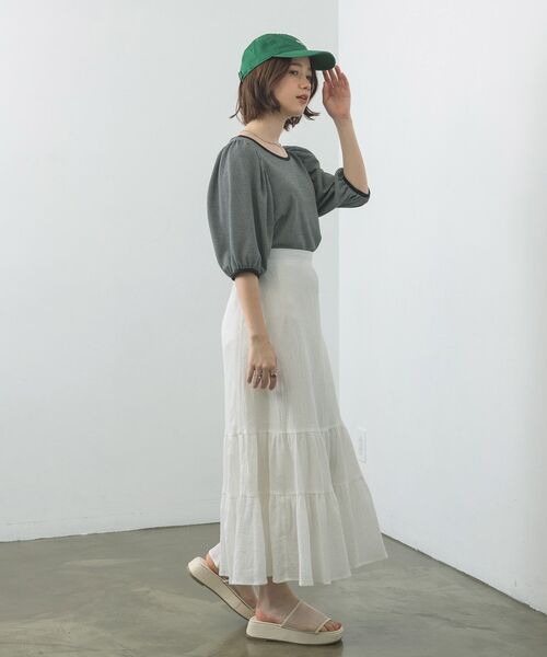 RETRO GIRL（レトロガール）の「楊柳ティアードSK（スカート・レディース・ブラック/ブルー/オフホワイト/ピンク・FREE）」の10枚目の写真