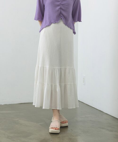 RETRO GIRL（レトロガール）の「楊柳ティアードSK（スカート・レディース・ブラック/ブルー/オフホワイト/ピンク・FREE）」の15枚目の写真