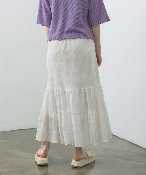 RETRO GIRL（レトロガール）の「楊柳ティアードSK（スカート・レディース・ブラック/ブルー/オフホワイト/ピンク・FREE）」の6枚目の写真