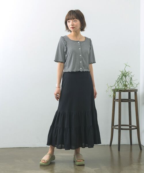 RETRO GIRL（レトロガール）の「楊柳ティアードSK（スカート・レディース・ブラック/ブルー/オフホワイト/ピンク・FREE）」の20枚目の写真