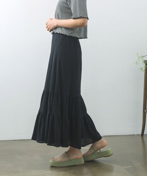 RETRO GIRL（レトロガール）の「楊柳ティアードSK（スカート・レディース・ブラック/ブルー/オフホワイト/ピンク・FREE）」の16枚目の写真