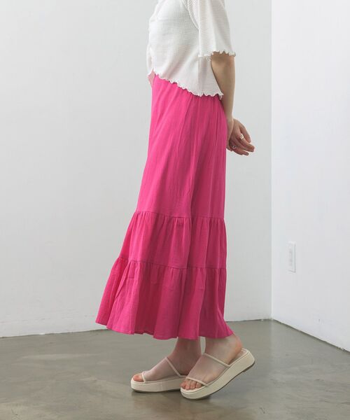 RETRO GIRL（レトロガール）の「楊柳ティアードSK（スカート・レディース・ブラック/ブルー/オフホワイト/ピンク・FREE）」の8枚目の写真