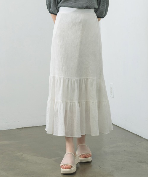 RETRO GIRL（レトロガール）の「楊柳ティアードSK（スカート・レディース・ブラック/ブルー/オフホワイト/ピンク・FREE）」の3枚目の写真