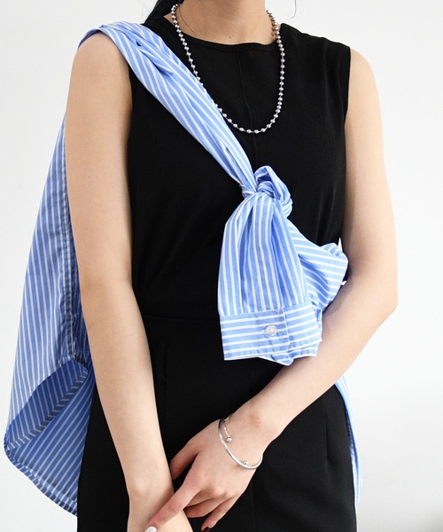 sango（sango）の「センターメロウシアータンクトップ（タンクトップ・レディース・オフホワイト/グリーン/ブラック・FREE）」の2枚目の写真