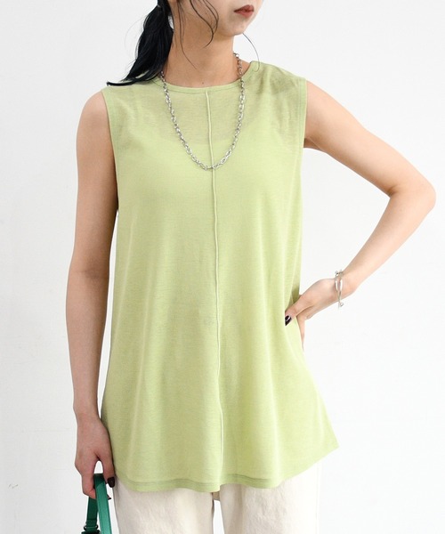 sango（sango）の「センターメロウシアータンクトップ（タンクトップ・レディース・オフホワイト/グリーン/ブラック・FREE）」の7枚目の写真