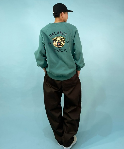 RVCA（ルーカ）の「【ZOZOTOWN限定】RVCA/ルーカ オーバーサイズ トレーナー/クルーネック ラグランスリーブ/アニマル柄 トラ柄/バックプリントスウェット BC042-037（スウェット・メンズ・グリーン/ブラック/ホワイト・M/L/S）」の21枚目の写真