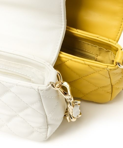 mysty woman（ミスティウーマン）の「キルティングチェーンBAG 157060（ショルダーバッグ・レディース・アイボリー/ブラック/イエロー・FREE）」の16枚目の写真