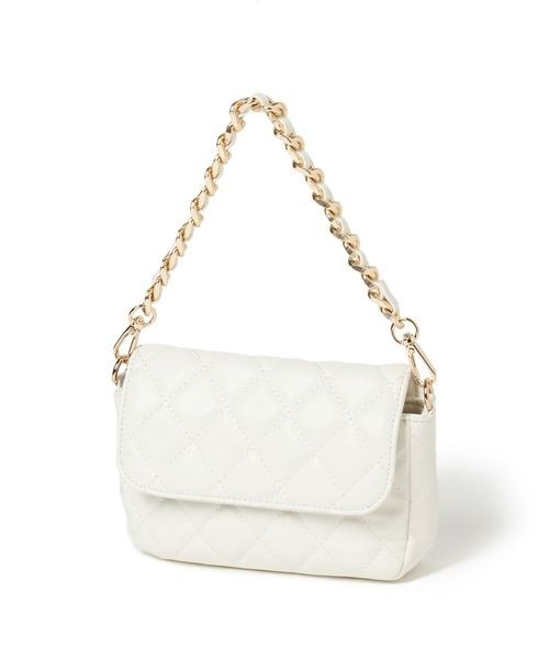 mysty woman（ミスティウーマン）の「キルティングチェーンBAG 157060（ショルダーバッグ・レディース・アイボリー/ブラック/イエロー・FREE）」の7枚目の写真