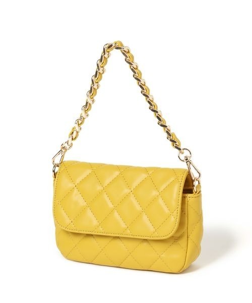 mysty woman（ミスティウーマン）の「キルティングチェーンBAG 157060（ショルダーバッグ・レディース・アイボリー/ブラック/イエロー・FREE）」の21枚目の写真