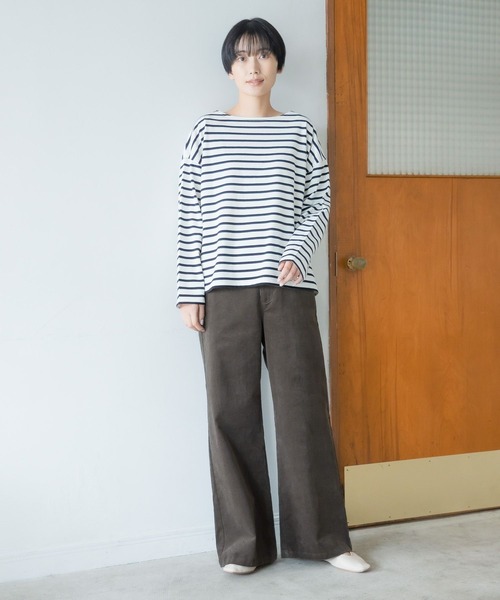 LEPSIM（レプシィム）の「【選べる丈シリーズ】ボーダープルオーバー　295641（Tシャツ/カットソー・レディース・ブラック/ブルー/オフホワイト/ボルドー/グリーン・FREE/TALL）」の11枚目の写真