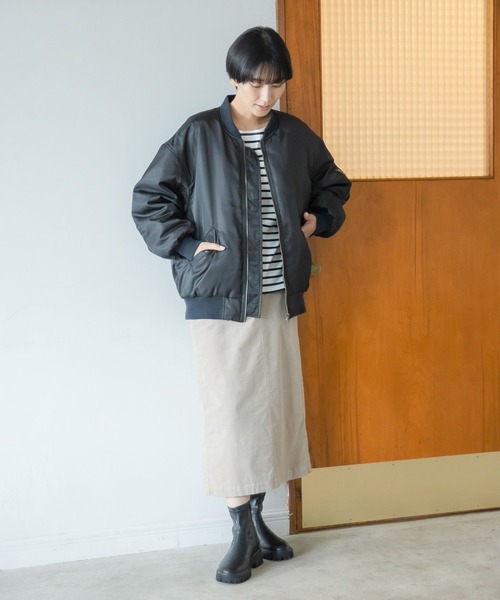 LEPSIM（レプシィム）の「【選べる丈シリーズ】ボーダープルオーバー　295641（Tシャツ/カットソー・レディース・ブラック/ブルー/オフホワイト/ボルドー/グリーン・FREE/TALL）」の14枚目の写真