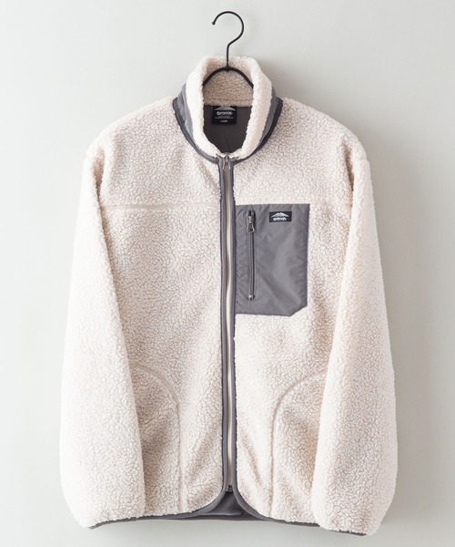 OUTDOOR PRODUCTS（アウトドアプロダクツ）の「【OUTDOOR PRODUCTS/アウトドアプロダクツ】防風ボアスタンドカラ―ブルゾン ボアフリースジャケット　モコモコ（ブルゾン・メンズ・アイボリー/カーキ/ダークベージュ/ネイビー/ホワイト系その他2/ホワイト系その他/ブラック・SMALL/MEDIUM/LARGE/X-LARGE）」の10枚目の写真