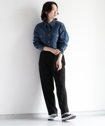 ショートデニムシャツ　セットアップ可能