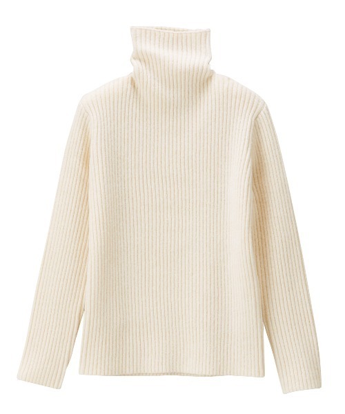 ハイネックもちもちリブニット