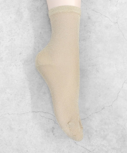 minia（ミニア）の「ラメソックス（ソックス/靴下・レディース・シルバー/ベージュ/ブラック・FREE）」の7枚目の写真