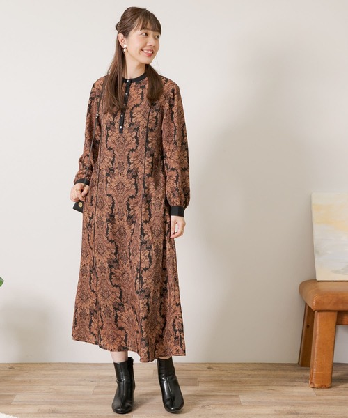 URBAN RESEARCH Sonny Label（アーバンリサーチサニーレーベル）の「ダマスクプリントドレスワンピース（ワンピース・レディース・ブラック系その他/グレー系その他・FREE）」の9枚目の写真