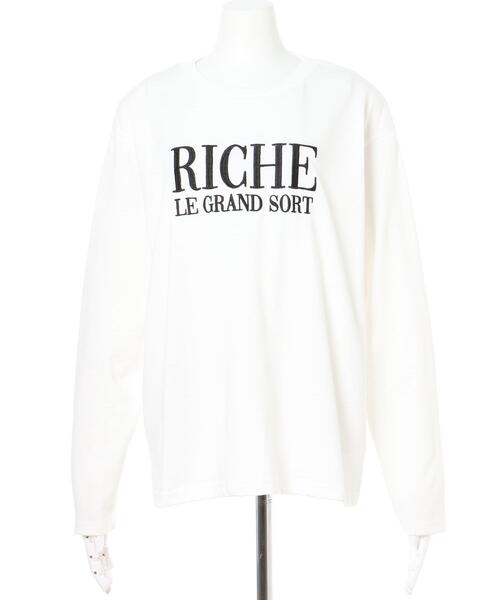 INGNI（イング）の「刺繍ロゴロングTシャツ（Tシャツ/カットソー・レディース・ホワイト系6/ホワイト×ブラック/ラベンダー/ブラック・M）」の5枚目の写真