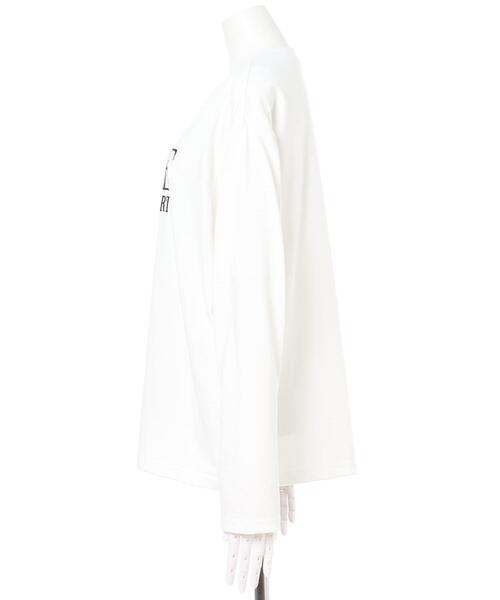 INGNI（イング）の「刺繍ロゴロングTシャツ（Tシャツ/カットソー・レディース・ホワイト系6/ホワイト×ブラック/ラベンダー/ブラック・M）」の6枚目の写真