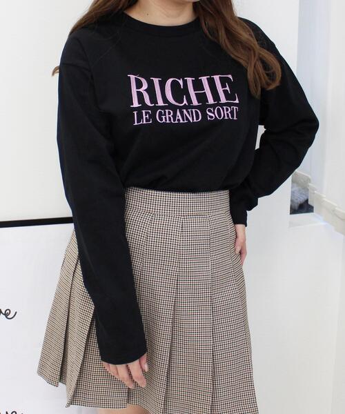 INGNI（イング）の「刺繍ロゴロングTシャツ（Tシャツ/カットソー・レディース・ホワイト系6/ホワイト×ブラック/ラベンダー/ブラック・M）」の16枚目の写真