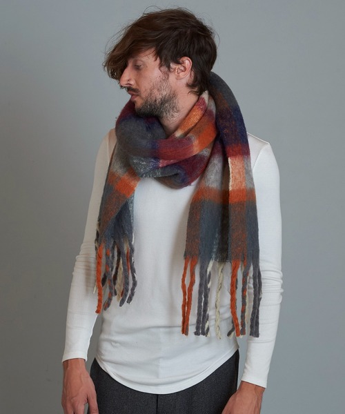 NO ID.(ノーアイディ)の「【NO ID.】Multi Color Check Stole / マルチ カラー チェック ストール(ストール/ショール・メンズ・グレー/ベージュ/ブラック・ONE SIZE)」の8枚目の写真