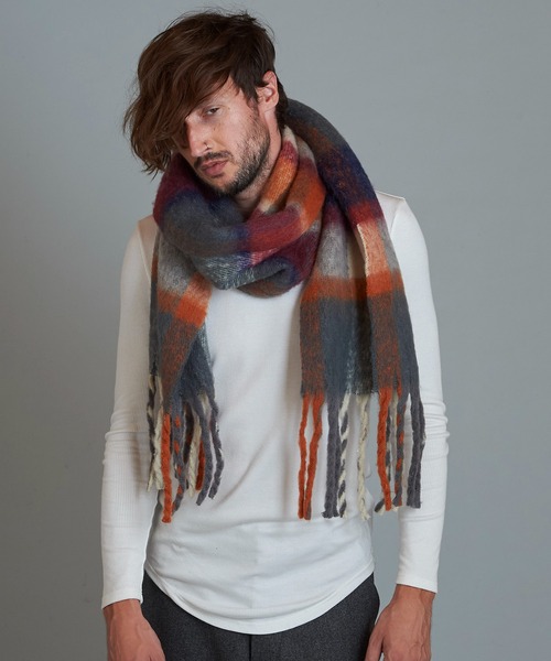 NO ID.(ノーアイディ)の「【NO ID.】Multi Color Check Stole / マルチ カラー チェック ストール(ストール/ショール・メンズ・グレー/ベージュ/ブラック・ONE SIZE)」の11枚目の写真