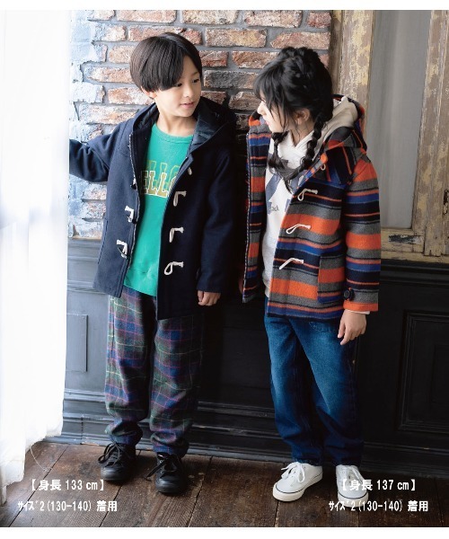 RUGGEDWORKS(ラゲッドワークス)の「DUFFLE COAT(ダッフルコート・キッズ・ネイビー/オレンジ・01/02/03/04)」の3枚目の写真