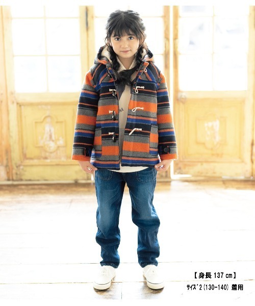 RUGGEDWORKS(ラゲッドワークス)の「DUFFLE COAT(ダッフルコート・キッズ・ネイビー/オレンジ・01/02/03/04)」の10枚目の写真
