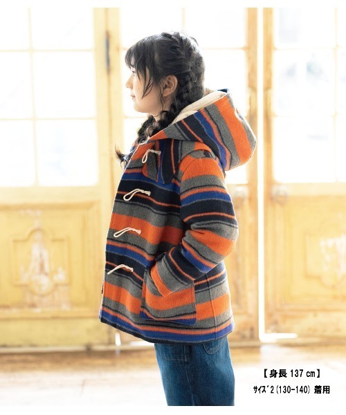 RUGGEDWORKS(ラゲッドワークス)の「DUFFLE COAT(ダッフルコート・キッズ・ネイビー/オレンジ・01/02/03/04)」の8枚目の写真