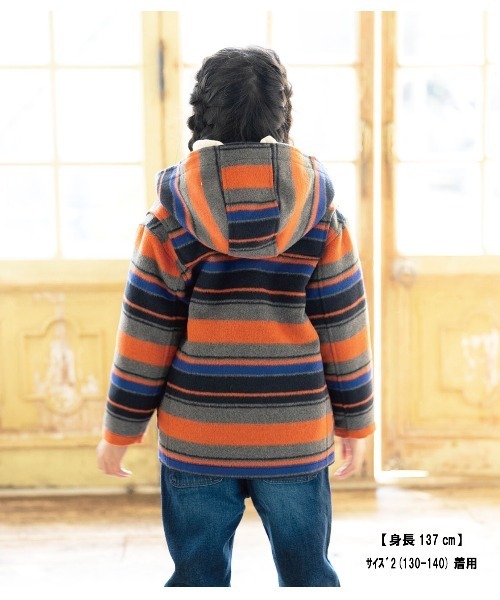 RUGGEDWORKS(ラゲッドワークス)の「DUFFLE COAT(ダッフルコート・キッズ・ネイビー/オレンジ・01/02/03/04)」の9枚目の写真