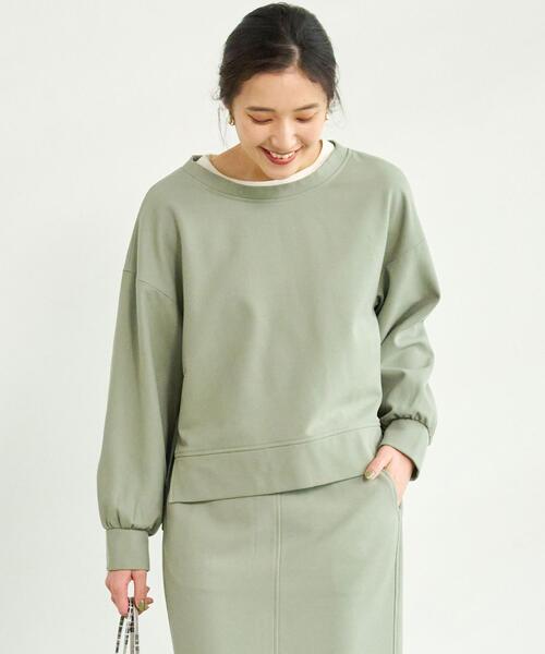 green label relaxing（グリーンレーベルリラクシング）の「オルマイプルオーバー 裏起毛 -マシンウォッシャブル・ストレッチ・防シワ・帯電防止-（その他トップス・レディース・ホワイト/その他1/その他2/ブラック/オリーブ・FREE）」の3枚目の写真