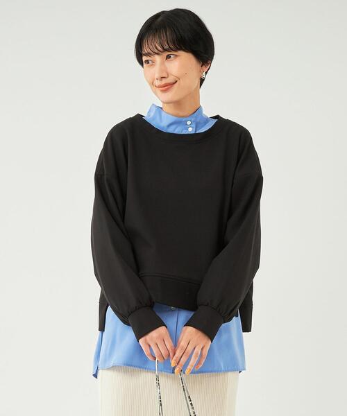 green label relaxing（グリーンレーベルリラクシング）の「オルマイプルオーバー 裏起毛 -マシンウォッシャブル・ストレッチ・防シワ・帯電防止-（その他トップス・レディース・ホワイト/その他1/その他2/ブラック/オリーブ・FREE）」の2枚目の写真