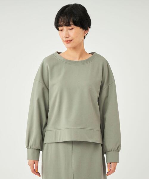 green label relaxing（グリーンレーベルリラクシング）の「オルマイプルオーバー 裏起毛 -マシンウォッシャブル・ストレッチ・防シワ・帯電防止-（その他トップス・レディース・ホワイト/その他1/その他2/ブラック/オリーブ・FREE）」の12枚目の写真