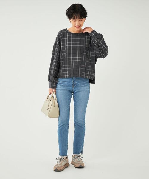 green label relaxing（グリーンレーベルリラクシング）の「オルマイプルオーバー 裏起毛 -マシンウォッシャブル・ストレッチ・防シワ・帯電防止-（その他トップス・レディース・ホワイト/その他1/その他2/ブラック/オリーブ・FREE）」の7枚目の写真