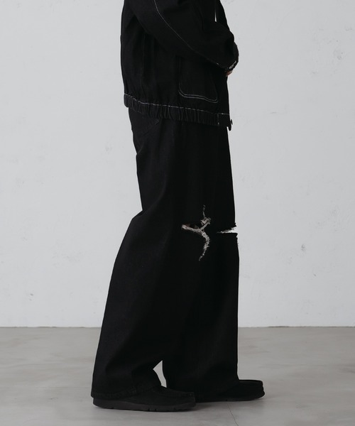 epnok（エプノック）の「ダメージアソートストレートデニム（デニムパンツ・メンズ・ブラック/グレー/ブラック系その他/グレー系その他/ブルー系その他/ケミカルウォッシュ・SMALL/MEDIUM/LARGE）」の7枚目の写真