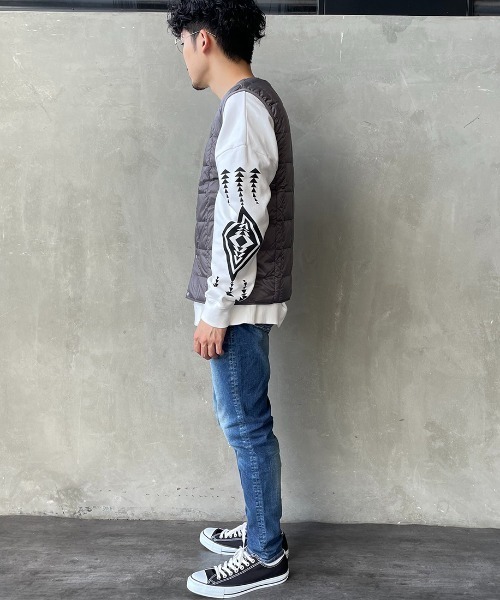 TAION（タイオン）の「【WEB限定】[TAION/タイオン] Vネック インナーダウンベスト（ダウンベスト・レディース・オフホワイト/ブラック/グレー/カーキ/ダークオリーブ・M/L/XL）」の20枚目の写真